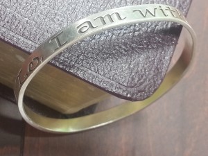 My friend gave me this bracelet during my treatment.  I have worn it everyday since. " Änd lo, I am with you always.   .Matthew 28:20