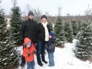 Grants family at the tree farm