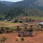 Looking down at the ranch on one of our rides.