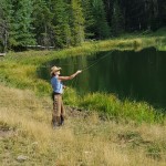 One afternoon we road out to a lake for dinner and fly fishing.