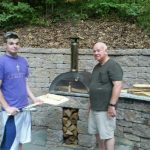 First time using the pizza oven. My dad and Karsten the master chefs!