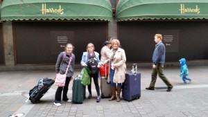 Emma, me and Barb in front of Harrod's.