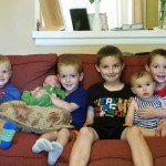 Caleb, Eli with Jonah, Lane, Corbin with Hadley