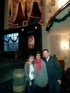 Behind me, Jim and Cathy is the box where President Lincoln was shot.